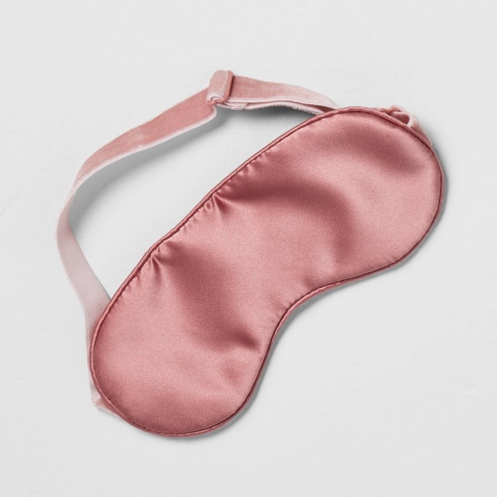 Solid silk eye mask rose- casaluna - brand new